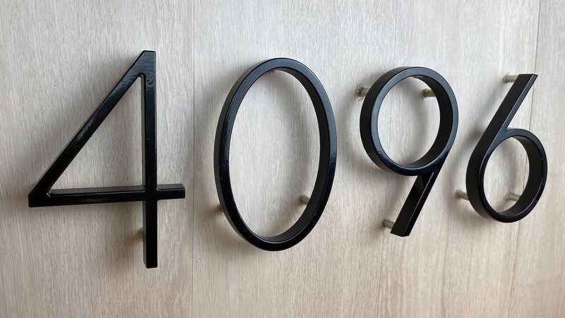 5 In Black Floating House Number, Mailbox Address Sign, Metal Modern Outside gallery