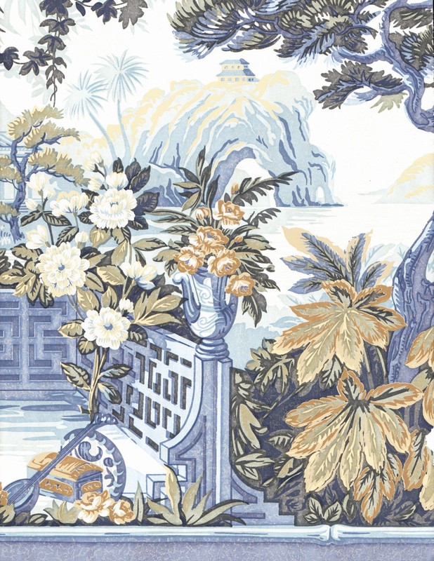 * ORIENTAL ASIAN VAN LUIT 13.5 Wht Wallpaper bordeR Wall gallery