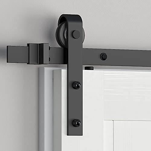 Sliding Barn Door Hardware Roller Set Black (J Shape Hanger) gallery