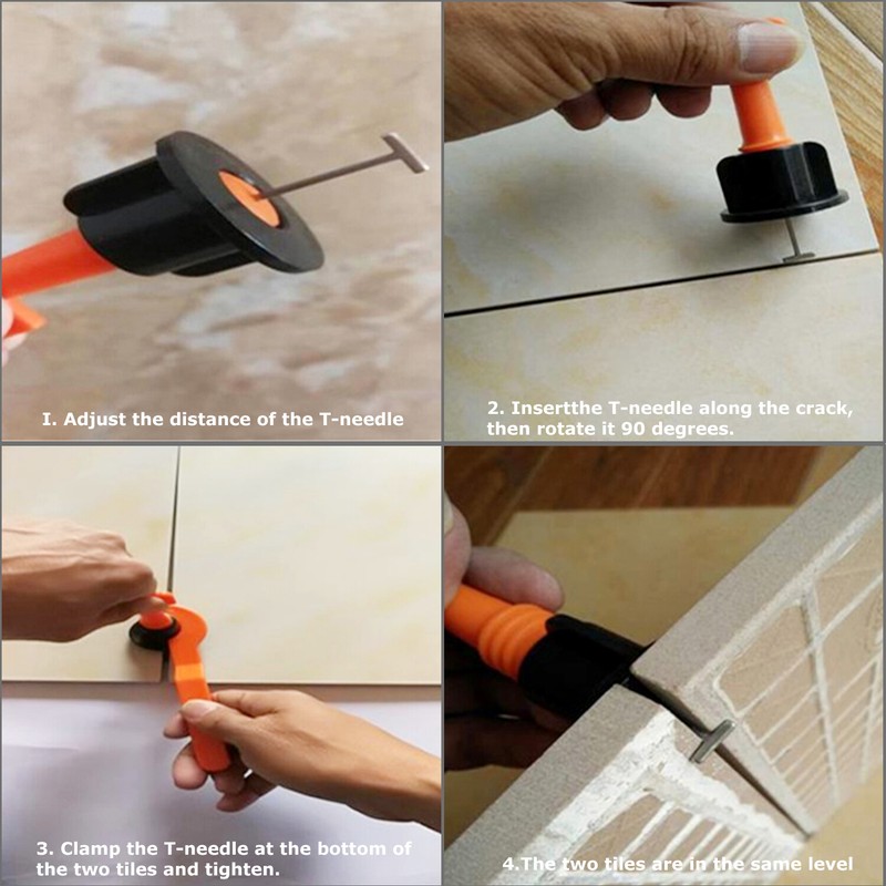 Reusable Anti-Lippage Tile Leveling System Positioning T-lock Floor Tool 50/200x gallery