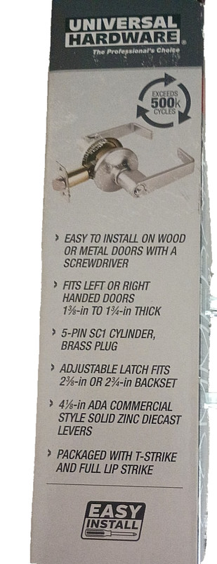 Universal Hardware 3-Hour Fire Storeroom Lever, ADA, ANSI Grade 2, Satin Chrome gallery