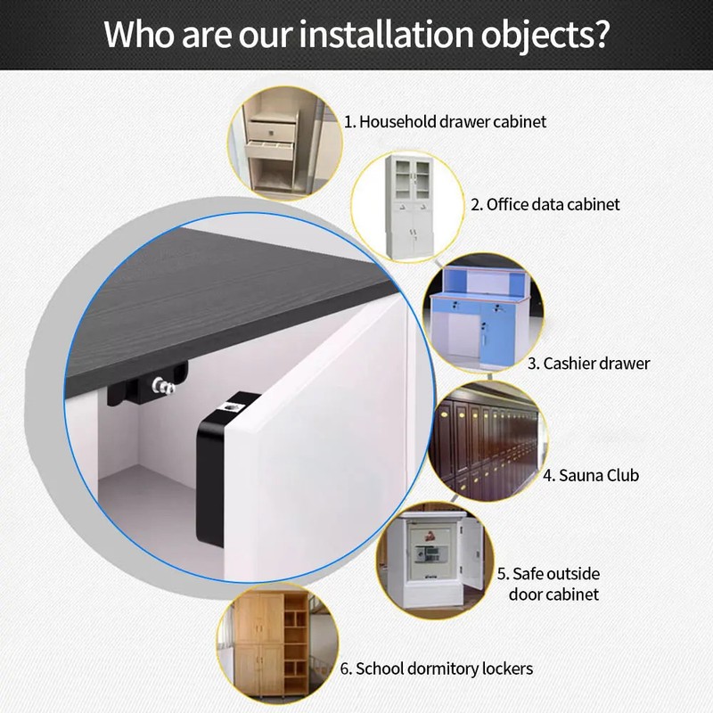 Smart Invisible Wooden Door Lock Keyless IC Card NFC Tuya App Cabinet Drawer Kit gallery