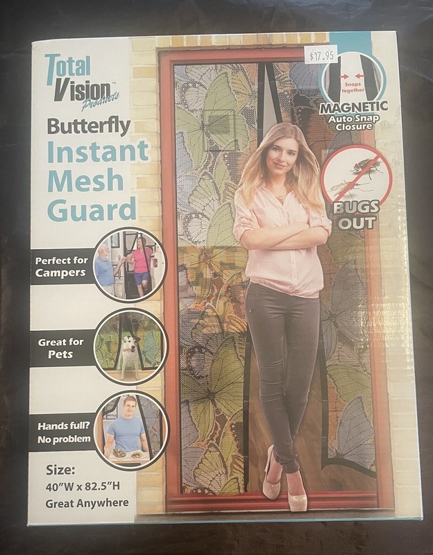 Total Vision Butterfly Instant Mesh Screen Door