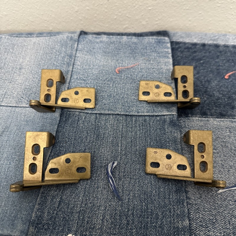 OEM Amerock T-1238 Pivot Pin Overlay Hinges 270 Degree Brass-Set of 4