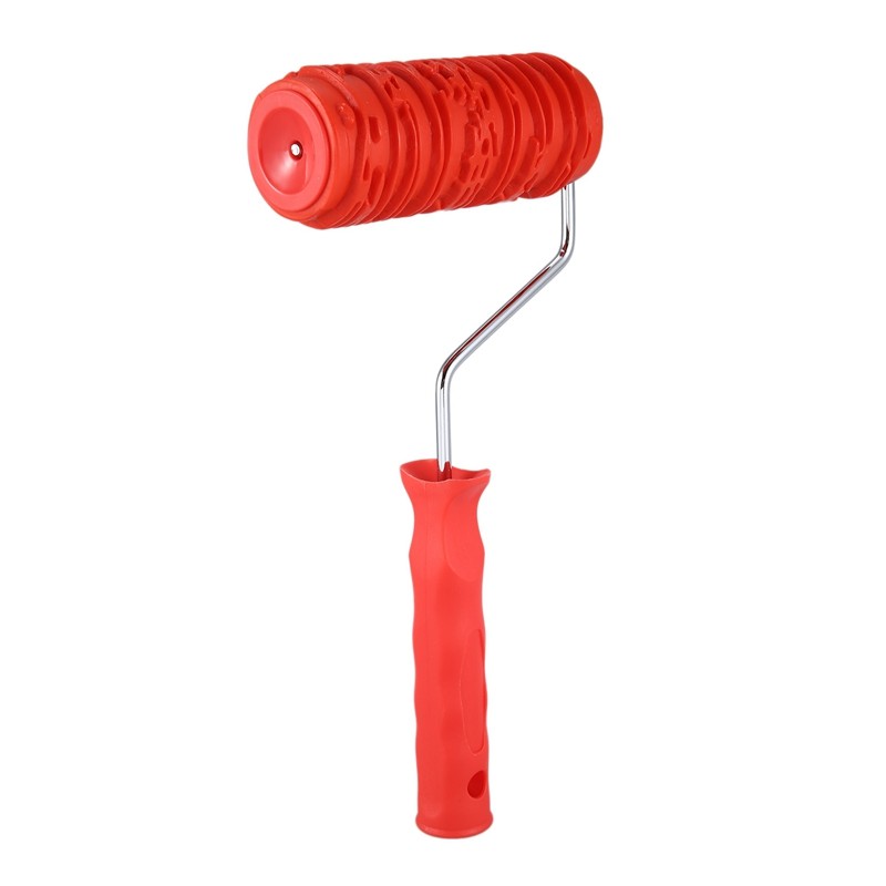 6 Inch Painting Roller with Handle Rubber Wood Pattern Graining Knurling7309