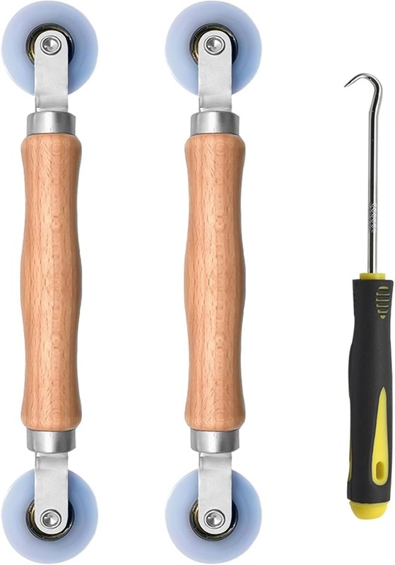 BAYTORY Screen Spline Roller Tool Wooden Handle