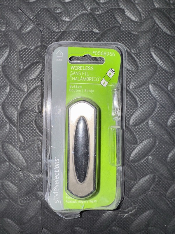 Wireless Button Doorbell NEW Selections SS-7303-04 Nickel Black Finish