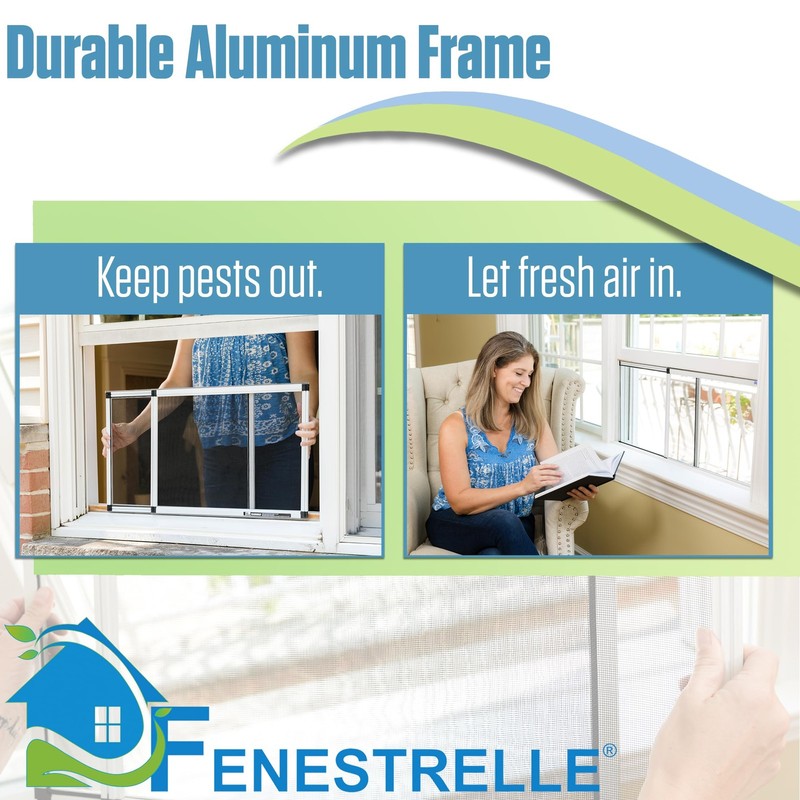 Expandable Window Screen – 10″ H × 19″–36″ W Horizontal, 2‑Way Adjustable Win... gallery