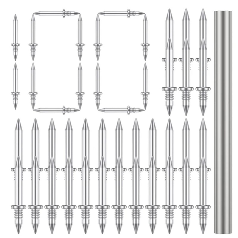 100Pcs New Double-Head Seamless Installation Nail With Sleeve Metal Nails gallery