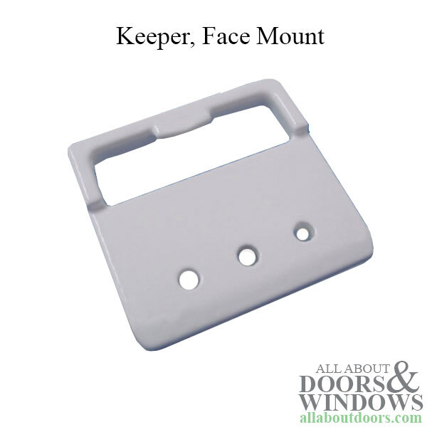 Keeper, Face Mount, Single / Double Hung Sliding Window Sash Lock Strike – White