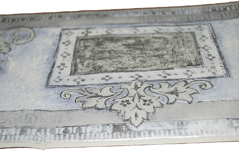 Wallpaper Border Silver Geometric Classical Design Textured W1149 gallery