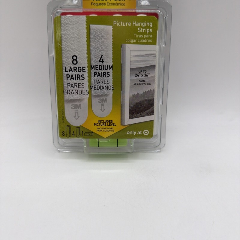 Command Picture Hanging Strips 8 Large Pairs 4 Medium Pairs with Level 1 Pack gallery
