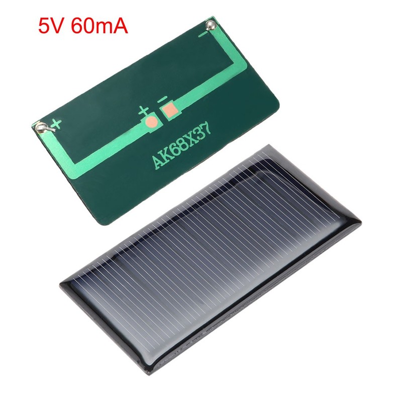 5Pcs 5V 60mA Poly Mini Solar Cell Panel Module DIY for Light Toy Charger 68x37mm gallery