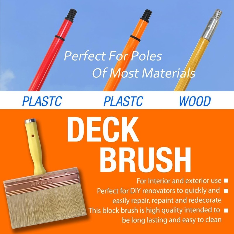 Versatile 7-Inch Deck Stain Brush – Ideal for Home Repair and Painting Projects gallery