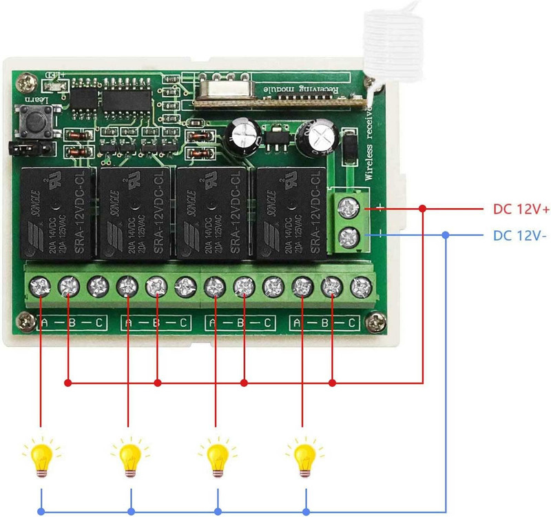 12V Relay Remote Switch Wireless RF Remote Control Switch 4 Channel Relay Module gallery
