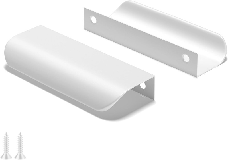 Goldenwarm 10 Pack 3 Inch White Finger Pulls Cabinet Edge Pulls White Drawer Han