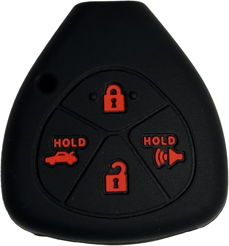 Key Fob Cover: 4 Buttons Silicone Remote Case Protec1or Fit for Color: Black1