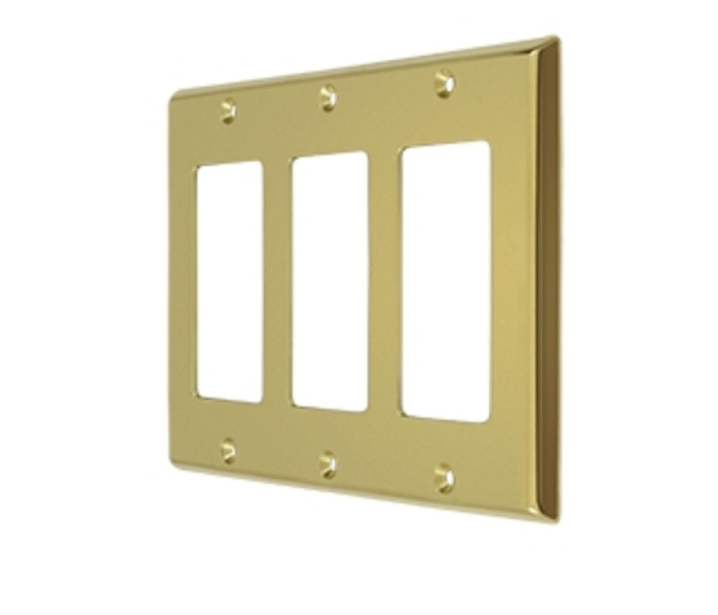 Switch Plate Triple Rocker Plate Only Solid Brass 9 Finishes