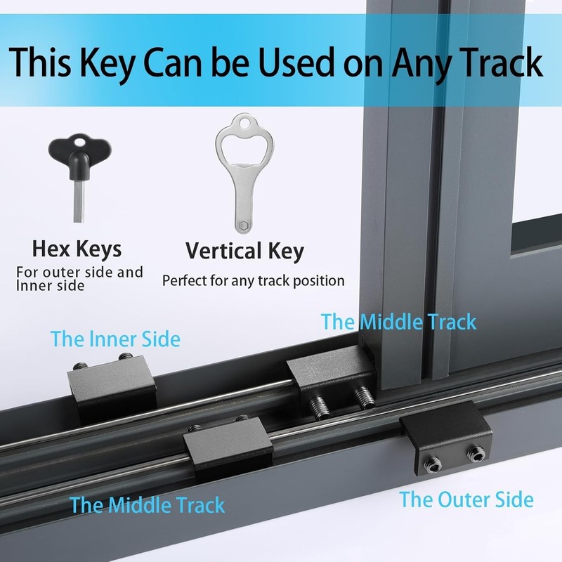 Window Locks,4 Pack Sliding Window Locks with Key for Vertical & Horizontal S... gallery