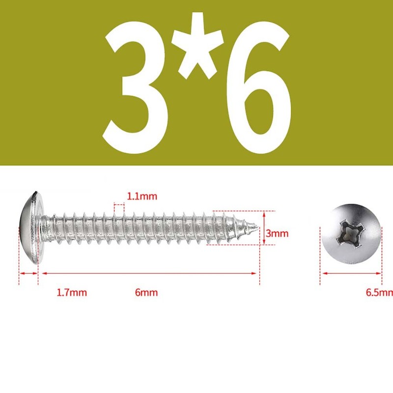 M3-M6 Phillips Pan Head Self Tapping Screws A4 Stainless Steel 316 Wood Tappers