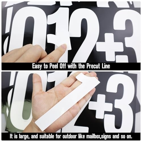 6 Inch Large Number Stickers 0-9 Numbers, 9 Sheets Self Adhesive and White gallery