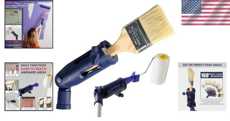 Adjustable Multi-Angle Paint Brush Extension Tool for High Places - 3" Width gallery