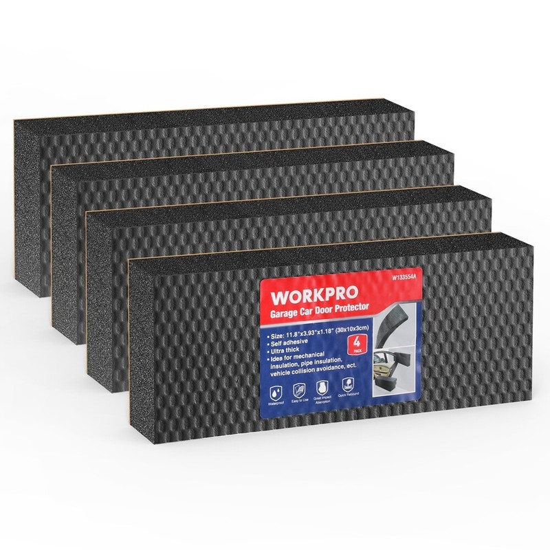 WORKPRO Garage Wall Protector 4PACK Garage Car Door Protector Foam Bumper Guards