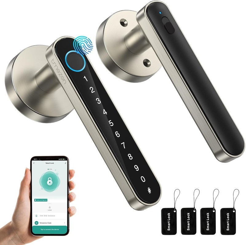 Smart Biometric Door Lock with App Control & Multiple Entry Methods gallery