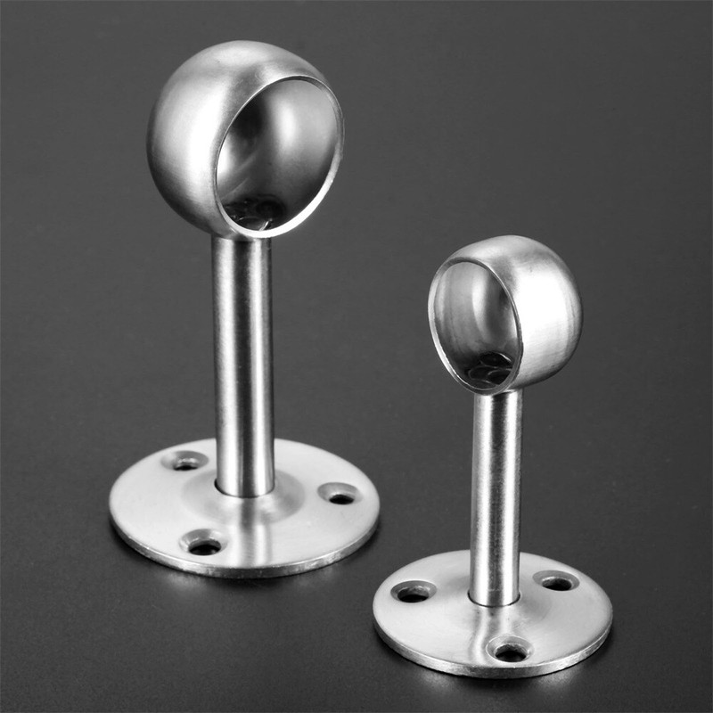Wardrobe Rail Rod Support Bracket End Bracket Socket Stainless Steel 2 Size