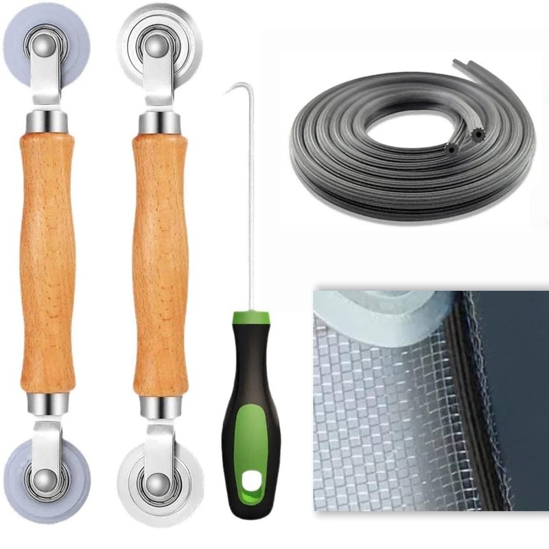 Screen Repair Tool Kit – Includes 2 Types of Screen Roller Tools, 32ft Scr