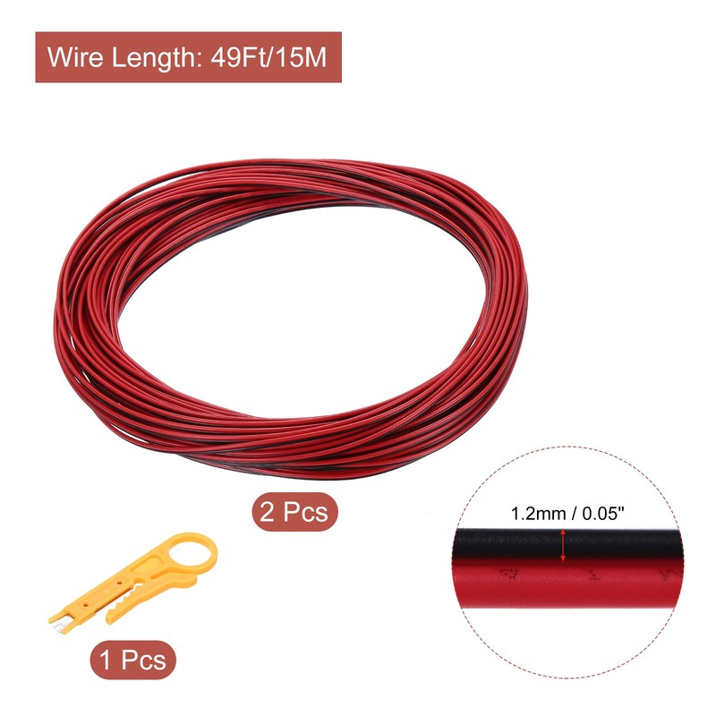 28 Gauge 2-Conductor Electrical Wire, Tinned Copper 25Ft/7.5M 300V Cable, 2 Pack gallery