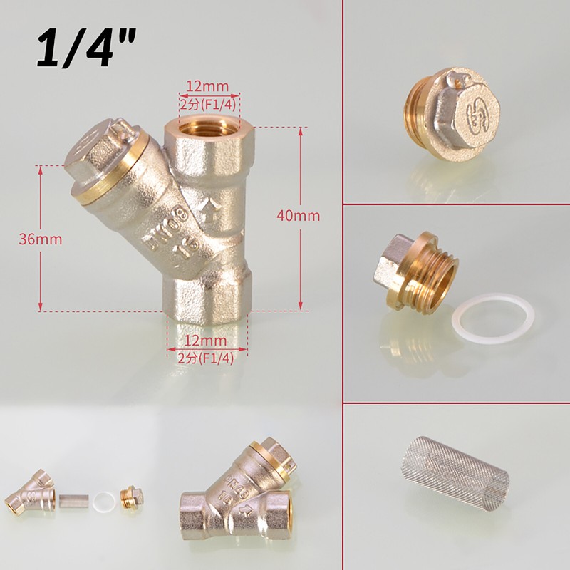 Brass In-Line Y Strainer / Filter 1/4 3/8 1/2 3/4 – 2 Inch BSP For Water or Air