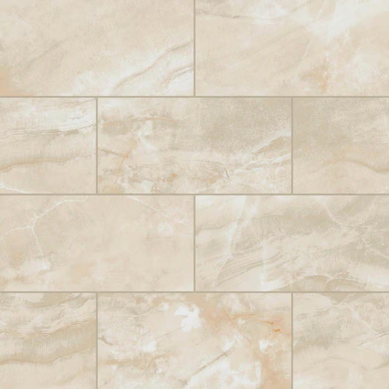 Gemma Rectangular 12 In. X 24 In. Polished Beige Onyx Porcelain Tile (15.5 Sq. F gallery