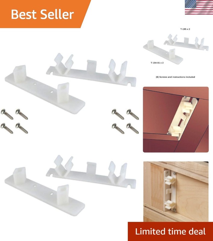 4-Piece White Mounting Clips for Kitchen Cabinet False Fronts – Durable Design