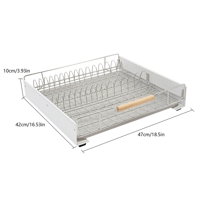 Modern Pull Out Drawer&Bottom-Mounted Slide Out Storage Shelf Silver, White New gallery