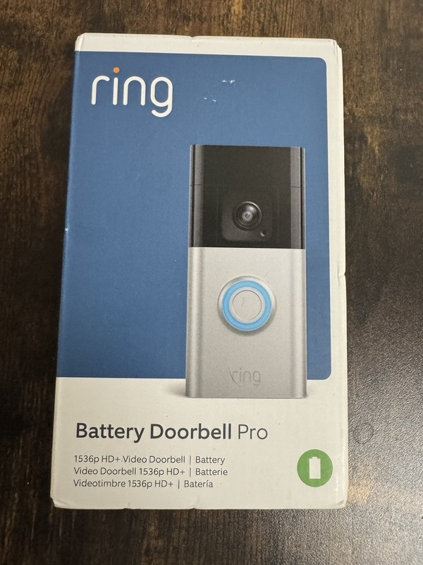 NEW-Ring Battery Doorbell Pro Battery-Powered Smart Wi-Fi Video Doorbell