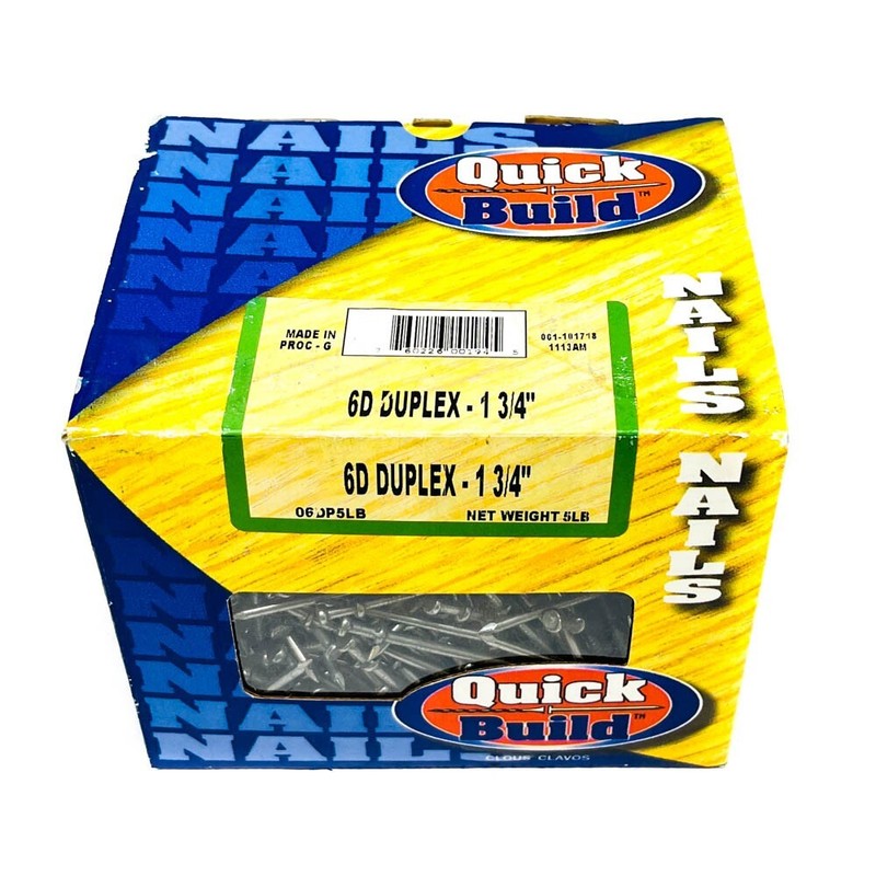 Quick Build 06DP5LB General Construction Duplex Nail 6d 1-3/4in Bright 5 lb Pack