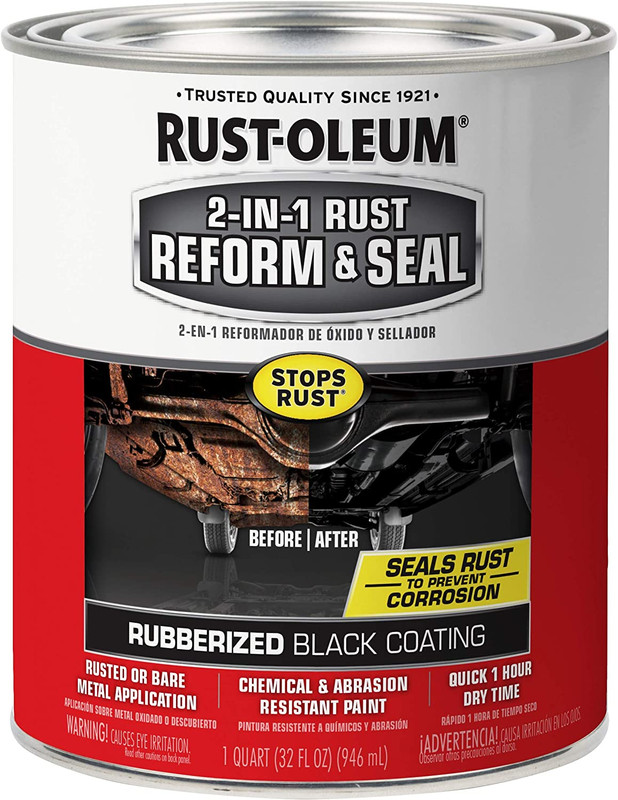 344763 Automotive 2-In-1 Rust Reform & Seal, Quart, Black, 32 Fl Oz (Pack of 1) gallery