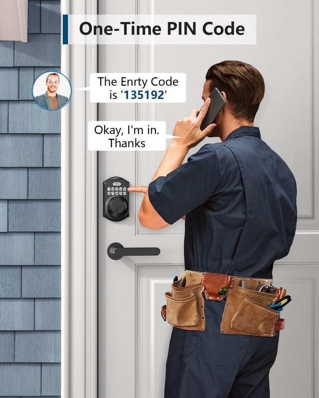 Weatherproof Keyless Entry Deadbolt Lock - Easy Installation & Smart Features gallery
