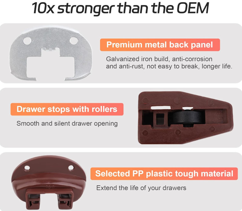 Fit for kenlin Rite-Trak II Replacement Drawer Track Slide Kit #168, 10 Set of gallery