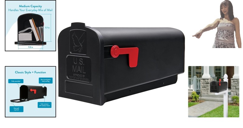 Parsons Black Rust-Proof Post Mounted Mailbox - USPS Approved for Easy Delivery gallery