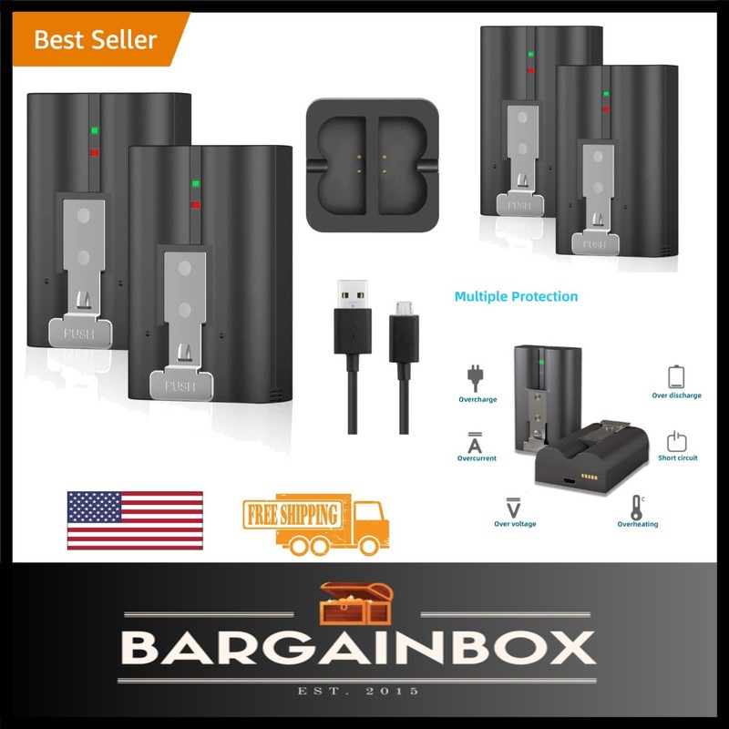 Complete Ring Camera Power Solution: 2-Pack 6040mAh Batteries & Charger Station