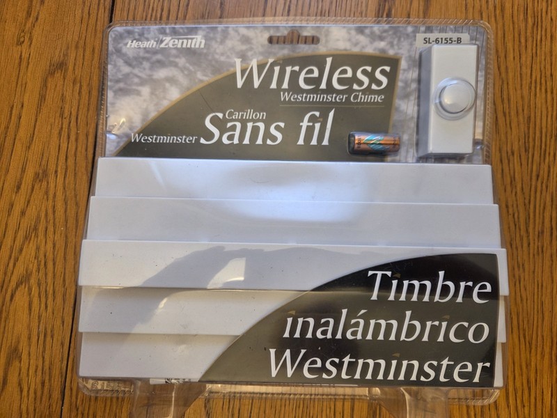 NEW Heath Zenith White Plastic Wireless Doorbell Smart Westmister Chime Kit