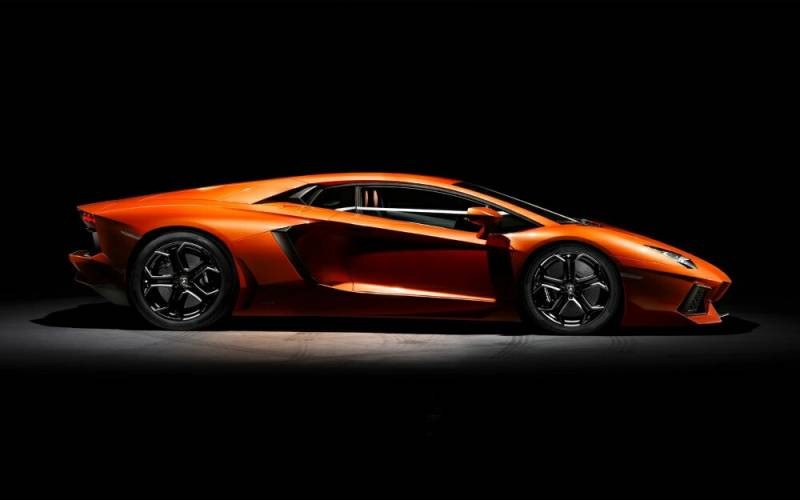 Peelable Wall Poster Sticker Lamborghini Aventador (Orange) 921×576mm