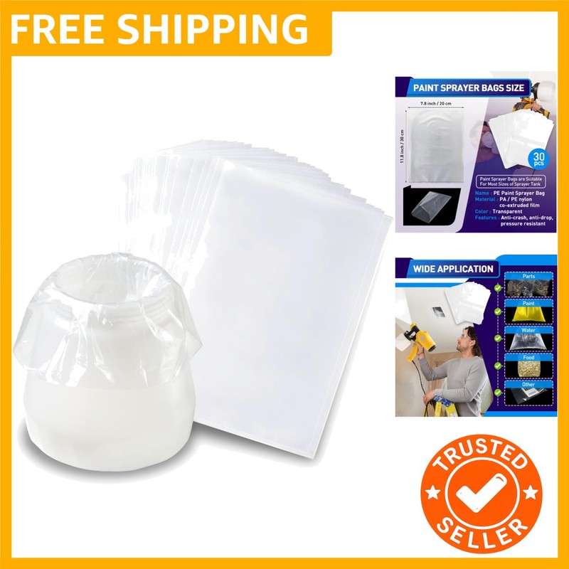 Efficient 30 Pcs Clear Sprayer Liners, 7.8” x 11.8” for Cleaner Paint Jobs