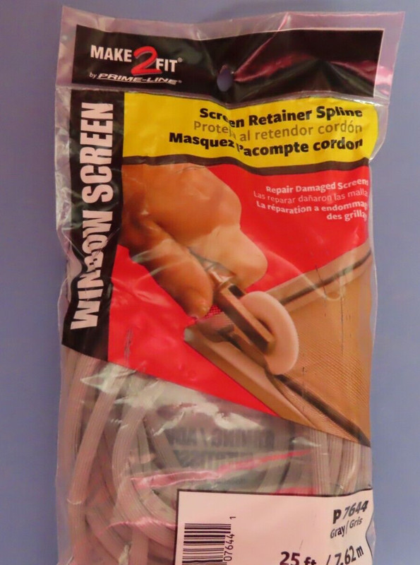 Prime-Line Screen Retainer Spline, .230 Diameter Gray 25 foot roll # P7644 NEW