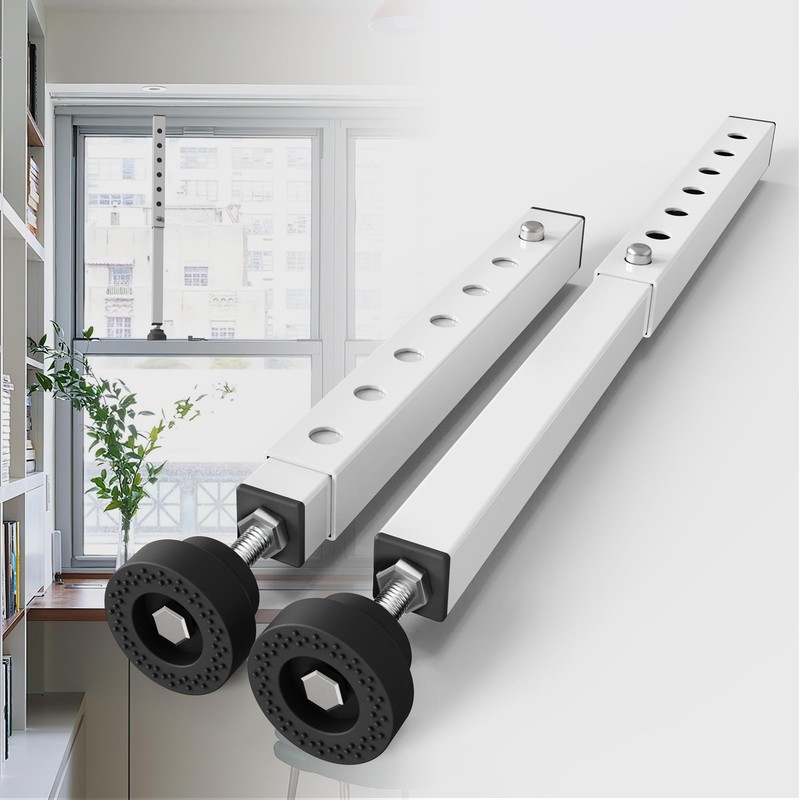 Window Security Bars 1 Pack Adjustable 11"-18" Child Safety Anti-Theft White