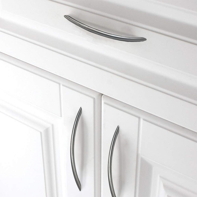 Modern Arch Pull Handles Kitchen/Bathroom Cabinet Hardware Brushed Nickel