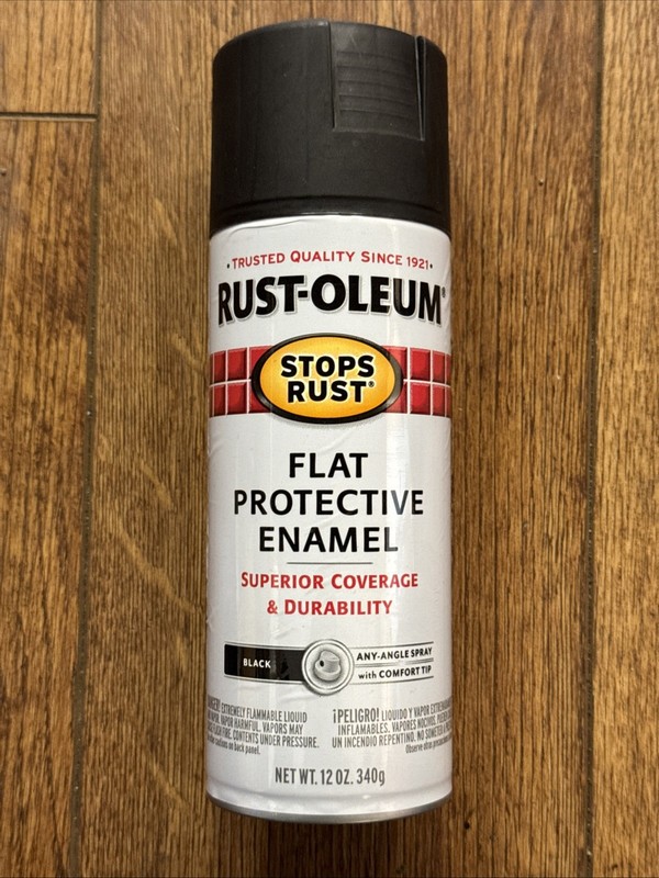 Rust-Oleum 7777830 Stops Rust Spray Paint, 12 Ounce (Pack of 1), Satin Black