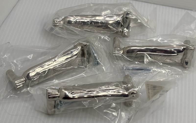 Michael Aram Silver-Tone Toothpaste Tube Drawer Cabinet Pull 3″ Spacing Lot Of 4